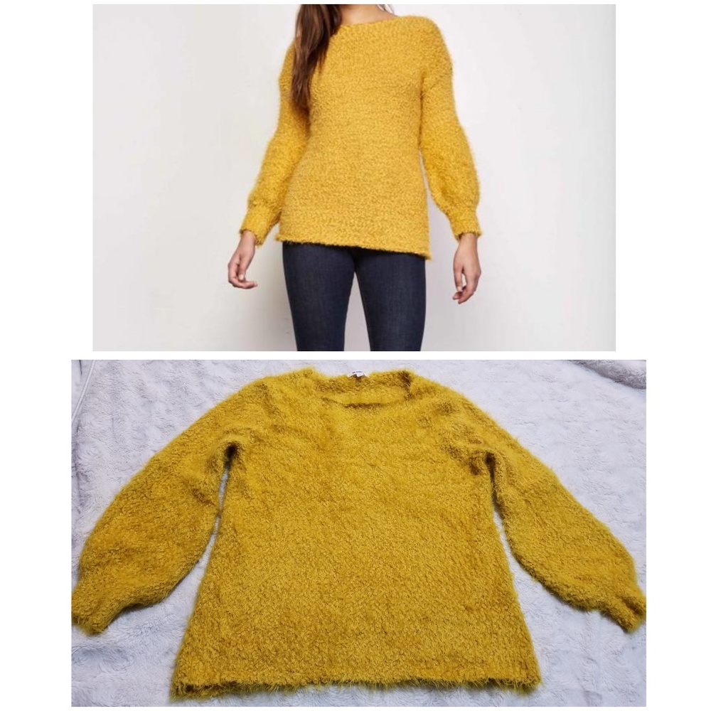 Bb Dakota eyelash Shrug It Off Sweater marigold y